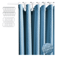thumbnail image 1 of Cortina De Baño 1.8m*2m Tela Lavable Ducha Doble Impermeable Xtellar azul, 1 of 4