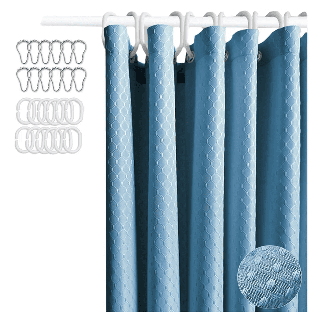 Cortina De Baño 1.8m*2m Tela Lavable Ducha Doble Impermeable Xtellar azul
