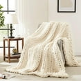 thumbnail image 1 of ZXNYH Chunky Knit Blanket Throw,Soft Chenille Yarn Throw Blanket 50x60，Handmade Thick Cable Knit Crochet Blanket,Large Knit Blanket Chunky Yarn,Rope Knot Throw Blanket for Couch Sofa Bed Home Decor, 1 of 4