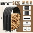 thumbnail image 2 of Remise de Rangement pour Bois de Chauffage Noire Robuste – Porte-Bûches en Métal avec Toit Rond de 32 Pouces – Étagère Extérieure en Bois pour Patio, Terrasse et Foyer – Support en Bois Étanche pour Bois de Chauffage (Toit de 2,7 Pi de Diamètre), 2 of 6