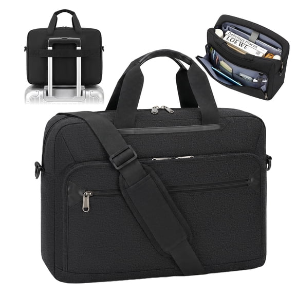 RAINSMORE 17.3 Inch Laptop Messenger Bag for Men Computer Work Bag with Multi Pockets Waterproof Laptop Briefcase Office, Work, and Business Travel