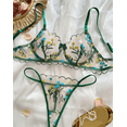 thumbnail image 3 of Green Lingerie Floral Set Sheer, 3 of 8