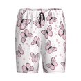 thumbnail image 3 of Yiaed Pink Butterflies (2) for Men's Soft Sleep Pajama Short Lounging Pajama Shorts-Small, 3 of 8