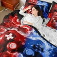 thumbnail image 4 of Castle Fairy Teens Blue Red Gamepads 7-Piece Bedding Comforter Set,Galaxy Universe King Bedding Sets,Video Game Ultra Soft Bed Sheets,Luxury Bedroom Decor, 4 of 8
