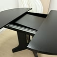 thumbnail image 3 of Kitchen Oval Dining Table, 59x43 Inch Expandable, Removable Leaf, Black X Shaped Trestle Base, Quality Construction, Seats 6 Table For Kitchen, Material,, 3 of 6