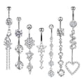 thumbnail image 1 of MesaSe Belly Rings 14G Long Belly Button Ring Dangle Piercing Jewelry Gold 7Pcs, 1 of 8