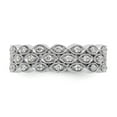 thumbnail image 4 of 14k White Gold Round Diamond Eternity Wedding Band 3 Row Vintage Ring Size 4.5 - 1/2 Ct., 4 of 6