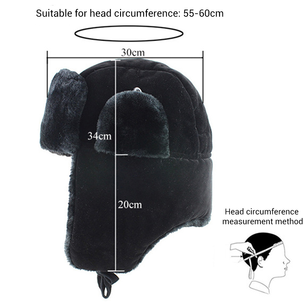 CondFun Cotton Unisex Men Women Russian Ushanka Badge Bomber Hat Pilot Hat Winter Hat with Earflaps Winter Warm Hat