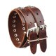 thumbnail image 2 of hombres de ancho doble capa remache cinturón brazalete pu de cuero marrón Sunnimix Pulsera de hebilla de correa de remache, 2 of 6