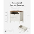 thumbnail image 4 of EYYTHUNG Modern Nightstand with Drawers Wooden End Table with Charging Station Farmhouse Night Stand Bedside Side Table with Storage Open Shelf, Rustic White/Honey Brown, 4 of 8