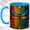 Blue, variant on Rainbow Dragonfly Coffee Mug, Nature Insect Mug, Ceramic 11 oz