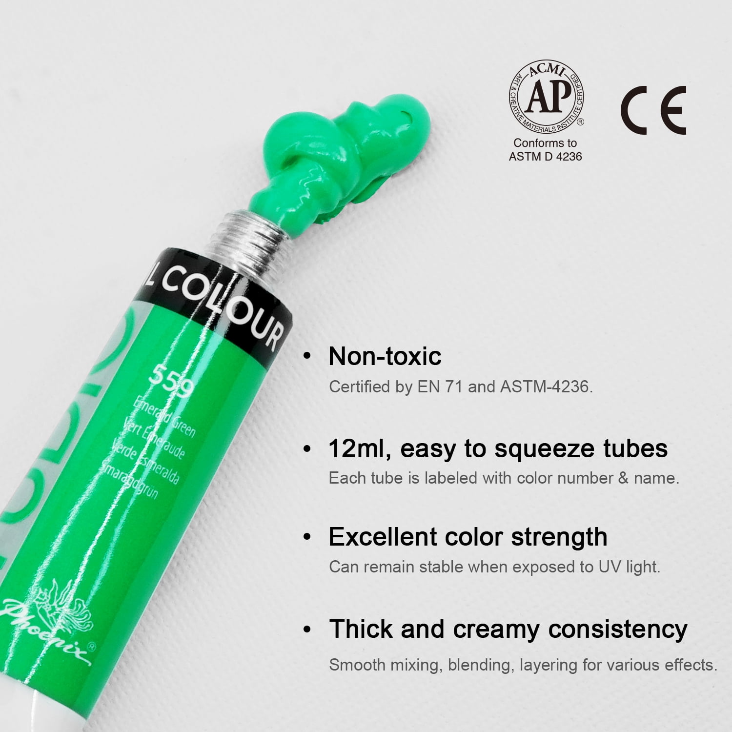 PHOENIX Oil Paint Set 36 Colors - 12ml / 0.4 US fl oz Tubes Non-Toxic Oil-Based Painting Starter Set for Canvas Painting Art Supplies for Kids, Students, Beginners & Artists