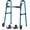 Blue Walker With Skis, variant on Folding Walker with 2 Skis and 5" Wheels, Lightweight Walkers for Seniors and Adults, Supports Up to 350 Pounds, Adjustable Height, Compact Standard Walker, Blue