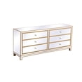 thumbnail image 6 of Elegant Decor Reflexion 72" Metal and MDF Mirrored Six-Drawer Dresser in Gold, 6 of 10