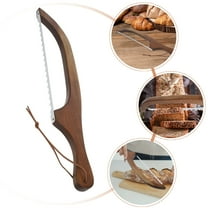 1 Set Sourdough Bread Slicer Homemade Bread Wooden Bow Cutter Stainless Steel Saw Bread Cutter