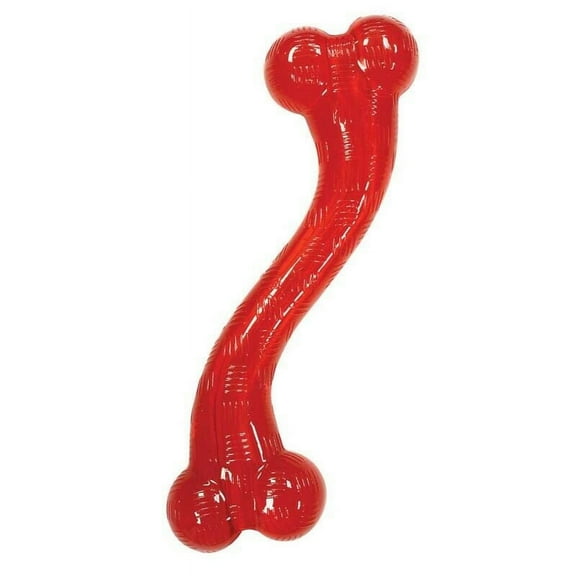 Heavy Duty Dog Toys Red Extra Tough Rubber Floating Hollow Center Chew Fetch Tug (Stick - 12")