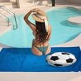 thumbnail image 7 of GZHJMY Beach Towel for Women Girls, Soccer Ball on Blue Background Bath Towel, Oversized Lightweight Sport Towel, 31x71 Inch, 7 of 7