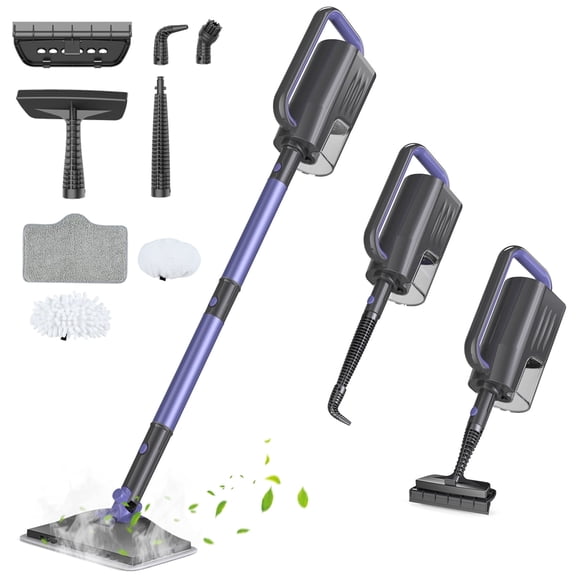 GOOVI Steam Mop Cleaner, 6-in-1 Rotated Steam Mop Cleaner with 2 Microfiber Pads, Detachable Steam Mops for Hard Floor, Carpet, Tiles Cleaning