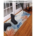 thumbnail image 3 of Ocean Corals Front Door Mat Summer Beach Coral Sea Stars Wood Grain Welcome Doormat Indoor Outdoor Entrance Floor Mat Non-Slip Washable Runner Rug for Front Porch Decor 16x47 Inch, 3 of 6