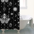 thumbnail image 4 of Black White Gothic Butterfly Sun Moon Flower Pattern Shower Curtain 36"x72" ,Bathroom Decorative Shower Curtains Set with 12 Hooks,Modern Waterproof Washable Shower Curtain, 4 of 6