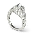 thumbnail image 2 of HeartsAndYou 2.3ct Round Cut Moissanite Milgrain Vintage Inspired Engagement Ring for Women 18k White Gold over Silver Stylish, 2 of 6