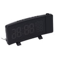 thumbnail image 3 of Reloj despertador con proyector y función de radio FM, pantalla curva, LED HD que muestra la temperatura y la humedad, reloj despertador digital dual., 3 of 14