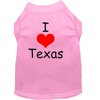 Pet Dog Cat Shirt Screen Printed, "I Love Texas"