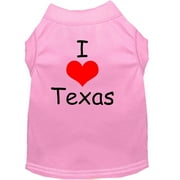 Pet Dog Cat Shirt Screen Printed, "I Love Texas"