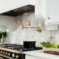 thumbnail image 2 of Wowow Pot Filler Faucet Gold, Wall Mount Kitchen Folding Faucet 2 Handle with Double Joint Swing Arms Brass Stove Faucet, 2 of 8