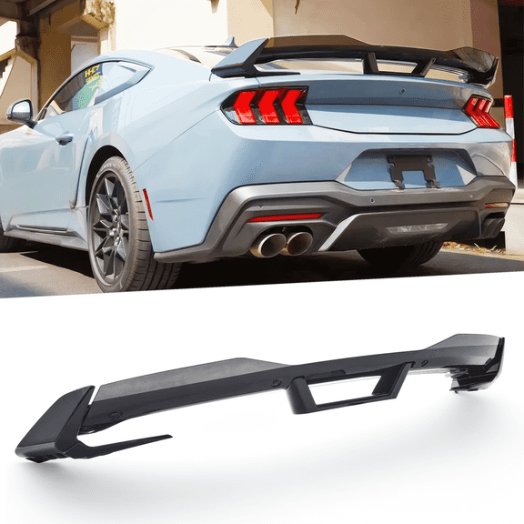 For 24-25 Ford Mustang DH Style Glossy Black Rear Trunk Wickerbill Spoiler Wing