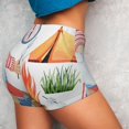 thumbnail image 3 of KLL Gnome Camping Pattern Workout Shorts for Women Scrunch Short Gym Yoga Running Sport Active Exercise Fitness Shorts, 3 of 8