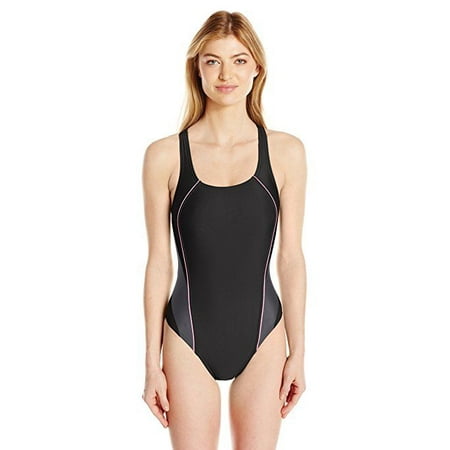 - Speedo Women's Pro Lt Drop Back One Piece Swimsuit, Black/Pink, Size 6/32