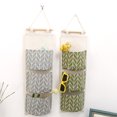 thumbnail image 3 of Windfall Wall Closet Hanging Storage Bag, Premium Linen Fabric Over The Door Organizer, Hanging Storage Pouches with 3 Pockets for Bedroom Bathroom - Waterproof & Stylish, 3 of 8