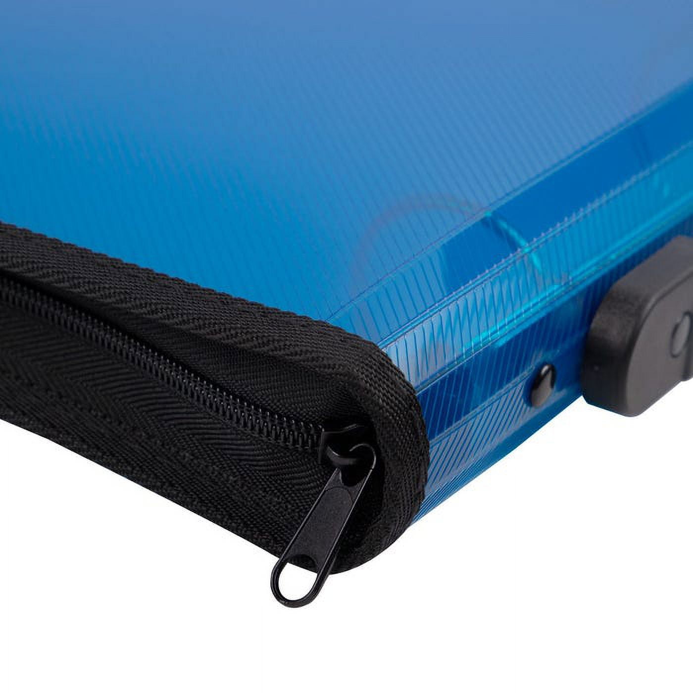 JAM Paper Plastic Zipper Binders, 11.5 x 10.25 x 1.5 inches, Blue, 1 Pack