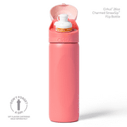 Cirkul 26oz StrawSip Flip Water Bottle, Stainless Steel, Double Wall Insulated, Charmed (Coral)