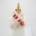 thumbnail image 2 of ZACPNCV Fashionable Children's Christmas Scarf Plush Cute Thick Warm Scarf Beige, 2 of 4