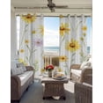 thumbnail image 6 of Yellow Daisies Kitchen Curtains Spring Summer Botanical Floral Cafe Short Curtains for Bathroom Blackout Window Curtain Grommet Small Window Treatment Tier Drapes for Bedroom Living Room 52"x45"x2, 6 of 9