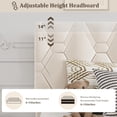 thumbnail image 4 of Kojooin Platform Bed Frame with Upholstered Headboard, Strong Wooden Slats, Noise-Free Design, No Box Spring Required, Beige, 4 of 8