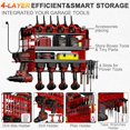 thumbnail image 5 of Power Tool Organizer Wall Mount with Charging Station, 4-Layer Drill Holder Heavy Duty Metal Storage Rack for Garage Organization Drill Storage Shelf, Fathers Day Dad Gifts for Dad Husband, 5 of 9