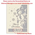 thumbnail image 2 of Personalized Christmas Card Papercut Snowman and Snowflake Greeting Card Customized Xmas Gift with Any Name, 2 of 6