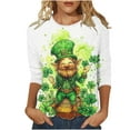 thumbnail image 2 of Gamivast Womens St Patricks Day Shirts Plus Size Funny Shamrock Clover Graphic Crew Neck Blouses Comfy 3/4 Sleeve Trendy Pullover Vacation Outfits S-5Xl, 2 of 5