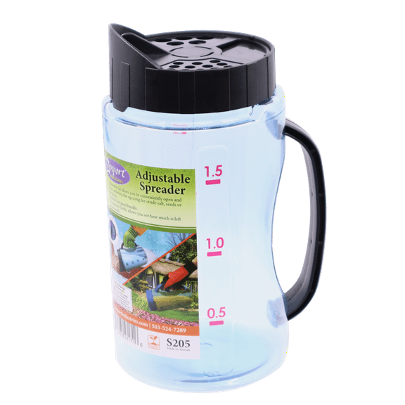 Zenport S205 Adjustable Spreader for Salt, Seeds, and Fertilizer, Clear