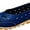 Dark Blue, variant on Womens Orthopedic Loafers in Breathable Leather Comfortable Hollow Soft Flats Sandals Summer Casual Slip-On Shoes