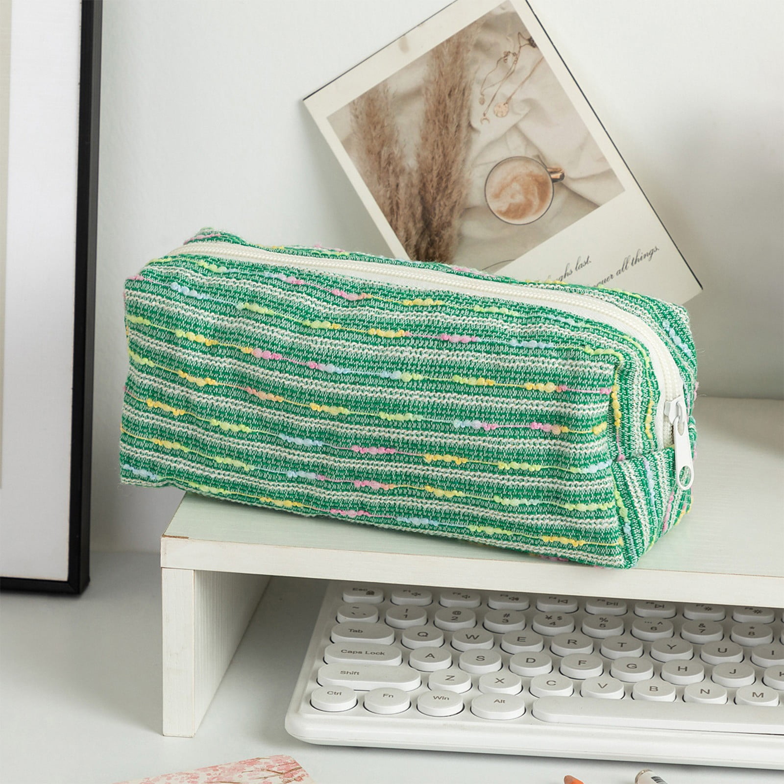 Corduroy Pencil Case Vintage Stationery Pouch Solid Color Pencil Bag Fabric Pencil Bag Organizer