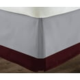 thumbnail image 3 of D.N.G. BEDDINGS 1 Piece Split Corner Two Tone Tailored Bed Skirt, Full Size 21 Inch Deep Pocket, 800 Thread Count, 100% Egyptian Cotton, Solid Silver/Wine Color., 3 of 3