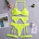 thumbnail image 1 of Ropa interior de tentación con perspectiva delgada y sexy europea y americana, malla cómoda, adelgazante, fruncida con anillo de acero, lencería de cuatro piezas, 1 of 6