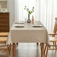 thumbnail image 1 of BALCONY & FALCON Diamond Jacquard Water Resistant Rectangle Tablecloth 55 x 71 Beige for Dining Kitchen Easter Spring Gardening Outdoor, 1 of 1