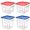 Red, Blue, variant on 4 Pcs Food Storage Containers with Scales 8 qt and 4 qt Square Containers with Lids and Handles Polycarbonate Air Tight for Home Storage Kitchen Restaurant(Red, Green)