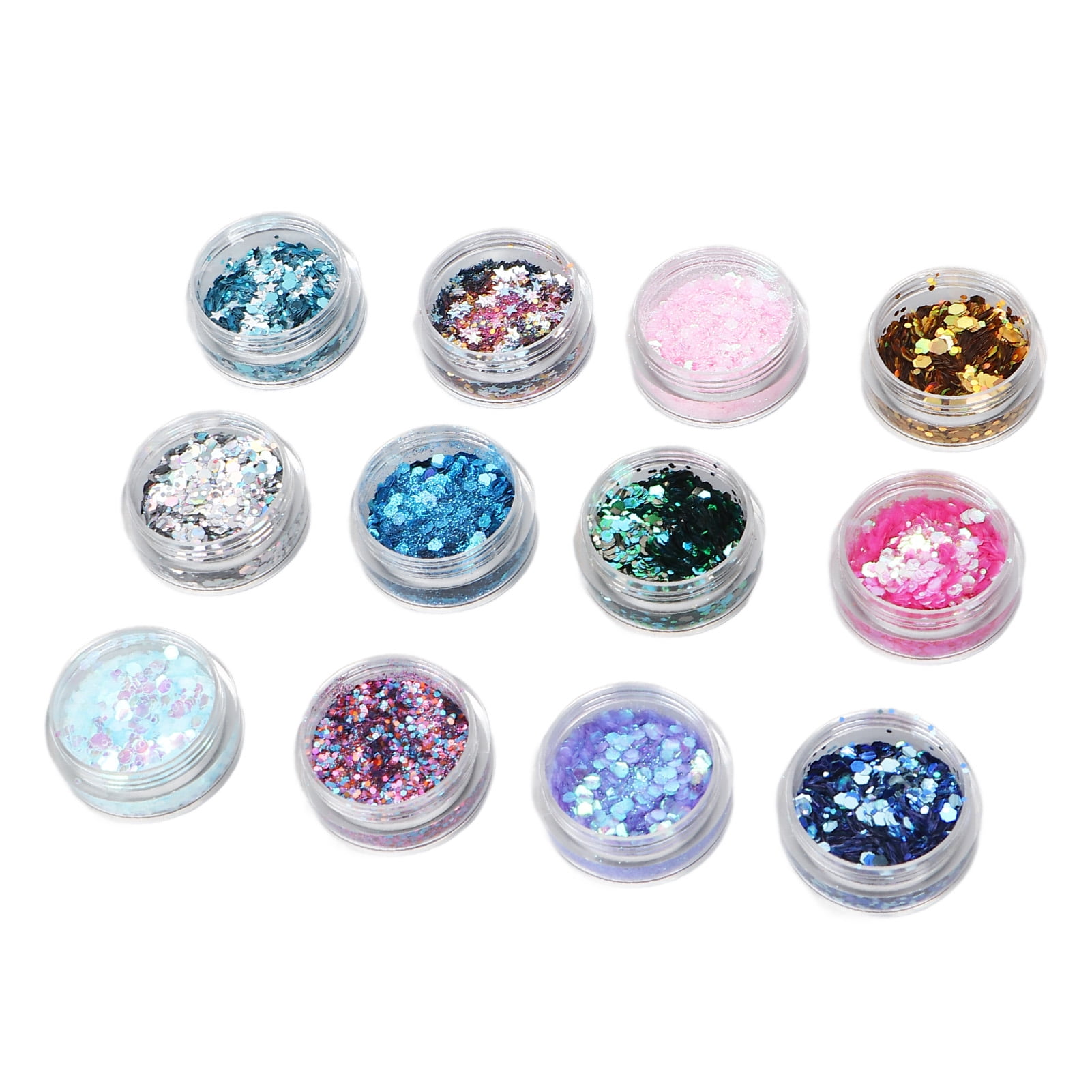 Shining Glitter Kit, Nail Art Glitters 1.27oz Safe Various Shapes For