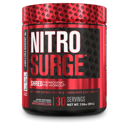 Nitrosurge Shred Pre Workout Supplement - 30Sv, Watermelon